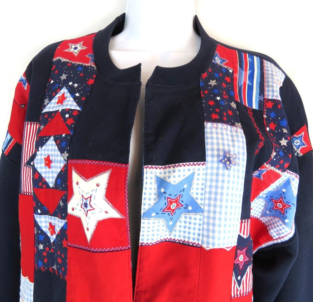 Jerzeez Handmade Patchwork Jacket Women Size XL M… - image 2