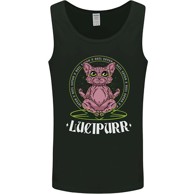 Lucipurr Demonic Hail Satan Cat Evil Herren Trägershirt Tank Top
