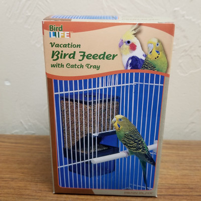 Penn Plax Vacation Bird Feeder With Catch Tray For Cockatiels Or