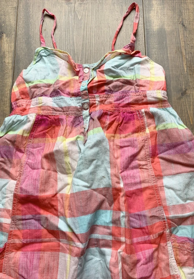 Vestido a Cuadros LOGG by H&M Para Niña Sin Mangas Correa de Espagueti Talla: 13Y - 14Y Foto 2 de 4