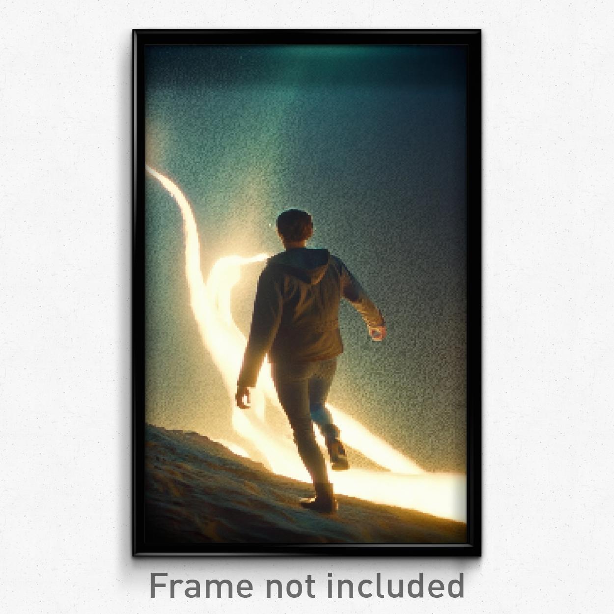 8 Bit Psychedelic Pixel Art Poster Nocturnal Switchback Video Game Print