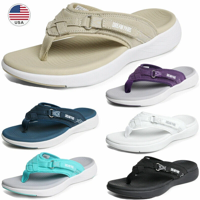 Women's Fashion Arch Flip Flop Sandals Lightweight Comfort Casual Thong Sandals
Opens in a new windo