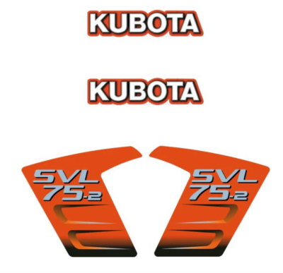 Fits Kubota SVL 75-2 Decal Kit Skid Steer - NEW STYLE LOGOS - 7 YEAR 3M - Foto 9