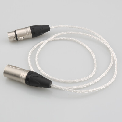 4Pin XLR Male to Female 8Core 5N PCOCC Audio Cord HiFi Headphone Extension Cable