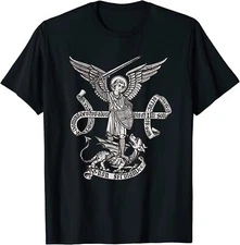 New Limited St Michael Archangel Catholic Angel Defend Us T-Shirt