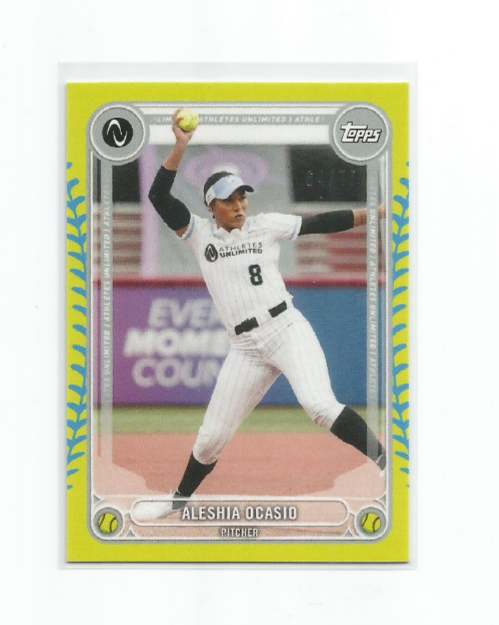 ALESHIA OCASIO 2024 TOPPS AU PRO SOFTBALL GREEN PARALLEL CARD #10