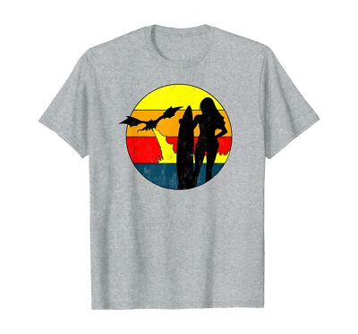 Dragon Vs. Surfer Girl T-Shirt 80s Beach Design by Turbo Volcano *NEW* 5 Colors