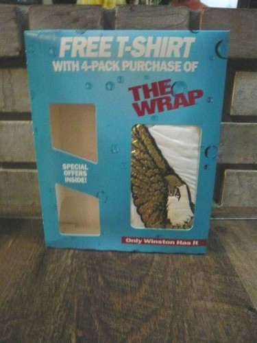 VTG 90s T Shirt Winston Cigarettes THE WRAP Golden Eagle T Shirt XL White,RED