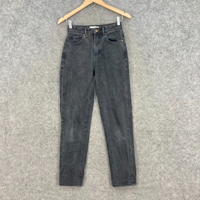 NEUW Womens Jeans Size 24 Black High Rise Straight Boyfriend Zip 22104