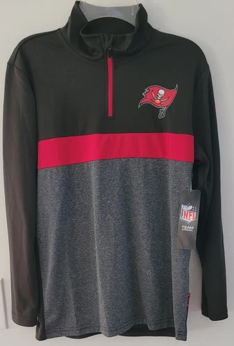 Brand New Youth 14-16 Tampa Bay Buccaneers 1/4 Zip Pullover NWT NFL Team Apparel