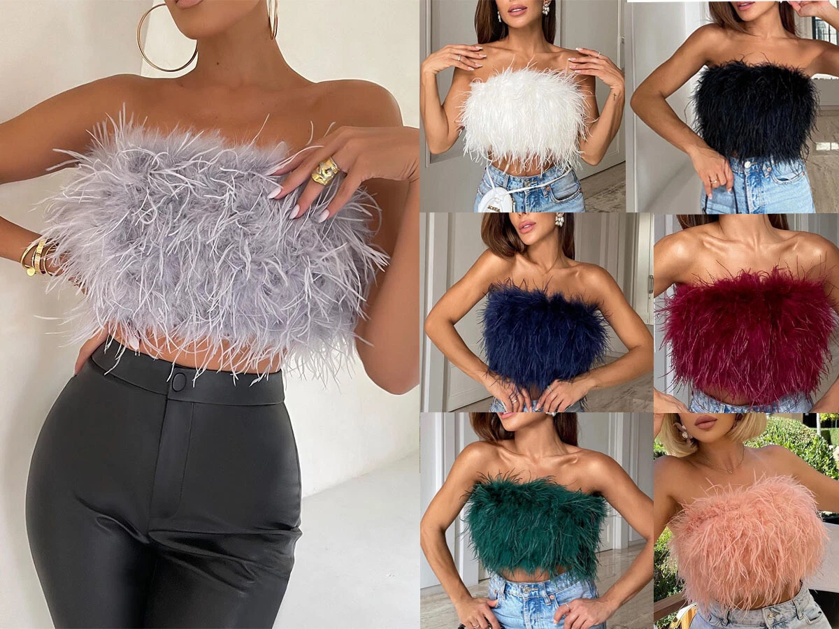 Feather cheap strapless top