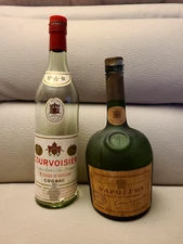 Empty 1950 RARE Two Bottles COURVOISIER Napoleon  Cognac .