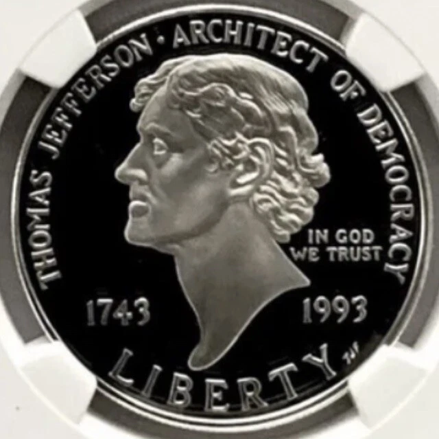 1993 THOMAS JEFFERSON Silver Dollar NGC PR70💥FLAWLESS QUALITY💥 - Image 4 of 4