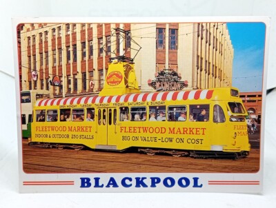 Blackpool Straßenbahn Werbung Fleetwood Markt Postkarte 