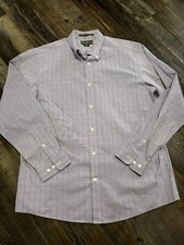 Eddie Bauer Relax Fit Wrinkle Resist LS Stripe Button Down Shirt Men Large