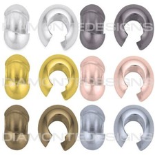 100 Pcs - 4mm Gold / Silver Crimp Bead Covers Jewellery Findings UK