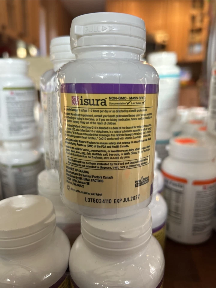 Natural Factors Coenzyme Q10 All Natural Form 100 mg 60 Softgels - Изображение 3 из 3