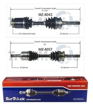 Pair of Front CV Axle Shafts SurTrack Set Fits For Mazda B2600 4WD 1987-1993