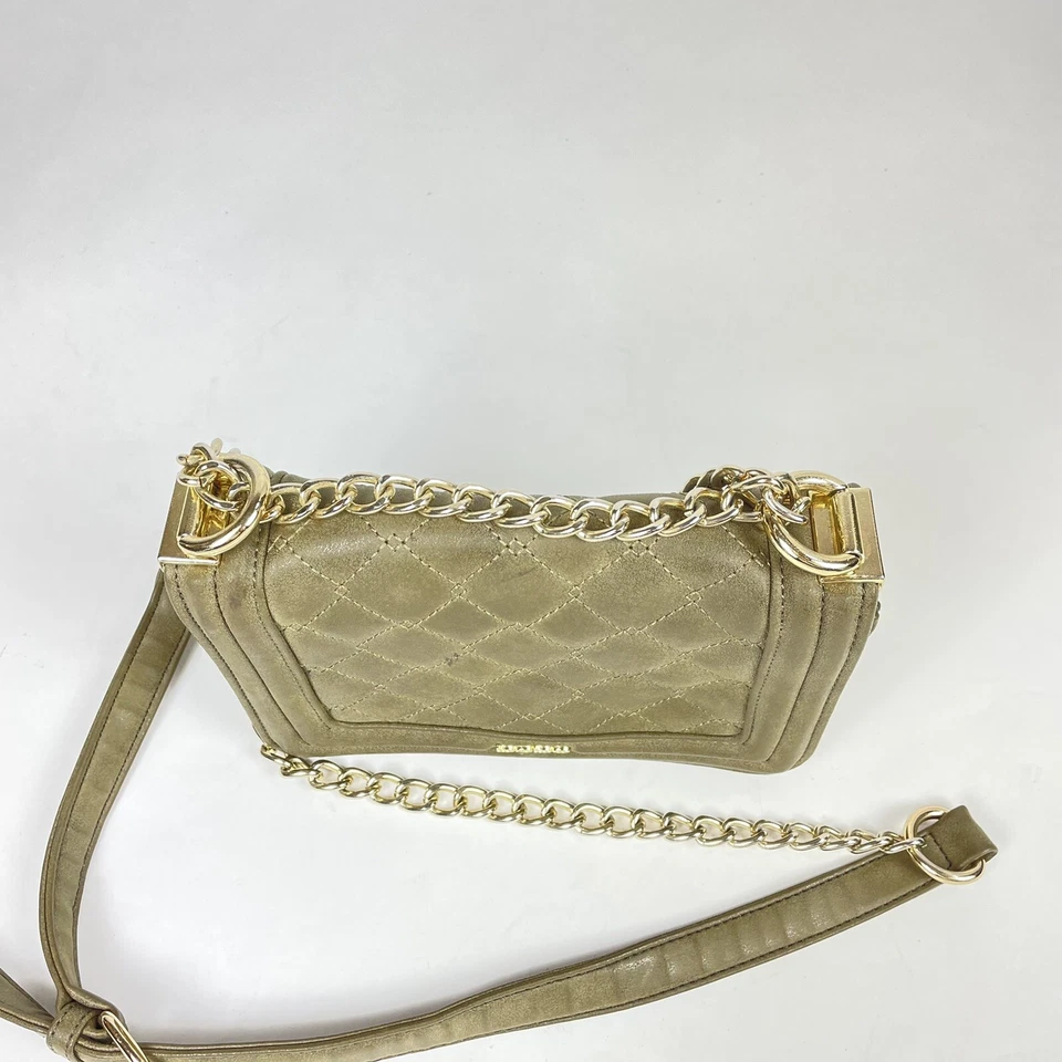 BEBE GreenLucy Bolso Acolchado Ajustable Cartera Bandolera Plata Cadena Eslabón Correa Foto 4 de 4