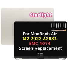 New Macbook Air M2 A2681 2022 OEM LCD Screen Display Assembly Starlight EMC 4074