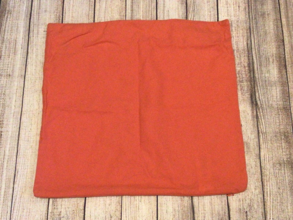 2 Pottery Barn Coral Orange/White Crewel Floral Throw Pillow Covers