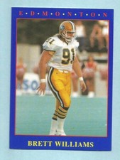 1990 JOGO CFL Football Brett Williams #72 Edmonton Eskimos Austin Peay NM/MT
