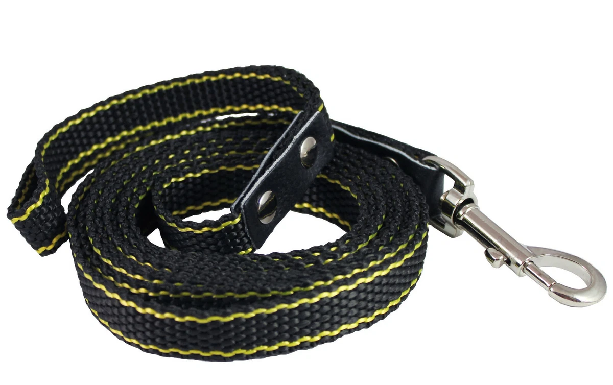 Heavy Duty Nylon Dog Leash 6Ft with Leather Enforced Snap for Large Breeds  | eBay