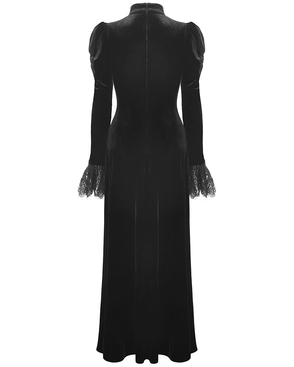 Black velvet maxi dress long sleeve hot sale