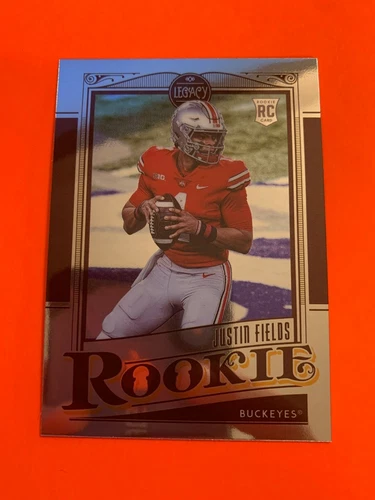 2021 PANINI CHRONICLES LEGACY JUSTIN FIELDS SILVER ROOKIE ~ #142 OSU BEARS