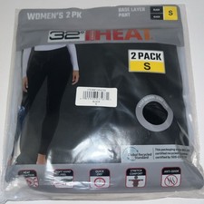 32 Degrees Heat Women's Base Layer Pant Ultra Light 2Pk Black Small Keep Warm
