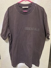 SIZE L Fear of God Essentials Brown Short Sleeve Crew Neck Logo T-Shirt Men