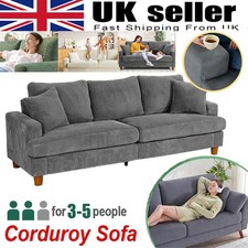 2/3/4 Seater Corduroy Sofa Jumbo Cord Modern Sofa Couch Seats with 2 Pillows