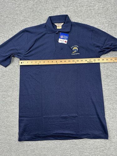 Vintage San Diego Chargers Logo 7 Polo Shirt Mens Large Blue USA Made NEW - Picture 4 of 8