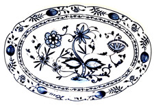 Vintage Blue Onion Large Platter 13  Zwiebelm...