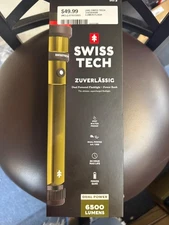 Swiss Tech Zuverlassig 31650 6500 Lumens Dual Power Flashlight + Power Bank