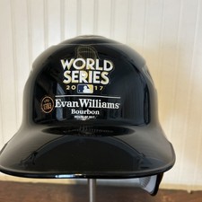 Evan Williams 2017 World Series Baseball Helmet Advertisement Piece