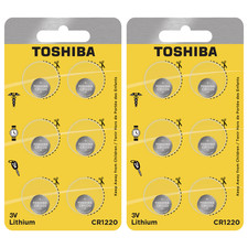 Toshiba CR1220 3V Lithium Coin Cell 12 PCS Child Resistant Blister Package