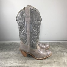 Vintage Acme Dingo Stacked Heel Western Cowboy Marbled Leather Womens Boots 7