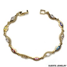 14K Gold Plated Evil Eye Amulet Bracelet Oro Laminado Mal De Ojo Pulsera 7