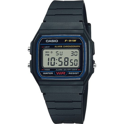 Casio F-91W-1JH Uhr Digital Schwarz Kollektion Neu Japan Standard Klassisch H...