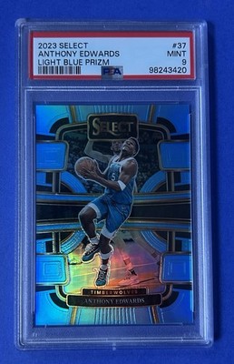 2023 Select Anthony Edwards Light Blue Prizm #37 PSA 9 MINT