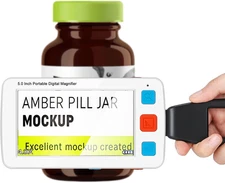 5.0 Inch Portable Digital Magnifier, 4X-32X Zoom Electronic Reading Aid with Fol