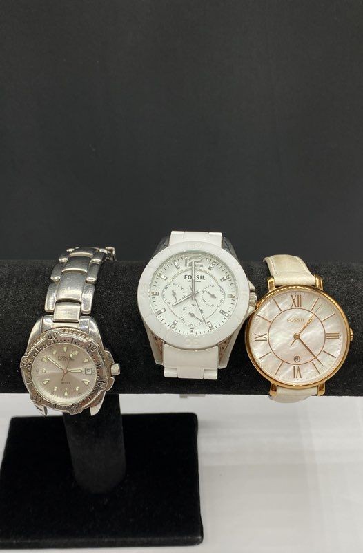 Fossil Assorted Mixed Models Stainless Steel Women's Wristwatch Set of 3