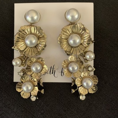NEW Elizabeth Bower Clematis Pearl Climber chandeliers gold pearls and crystal 