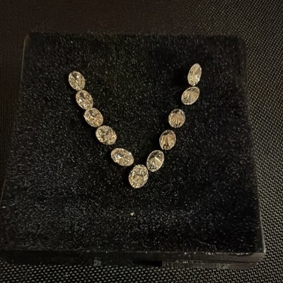 Invicta Natural Oval Cut Loose Diamonds 1.03ct 12pc Lot C138662