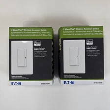 Lot of 2 - EATON RF9617DW-BX-LW Z-Wave Plus Wireless Accessory Switch in White