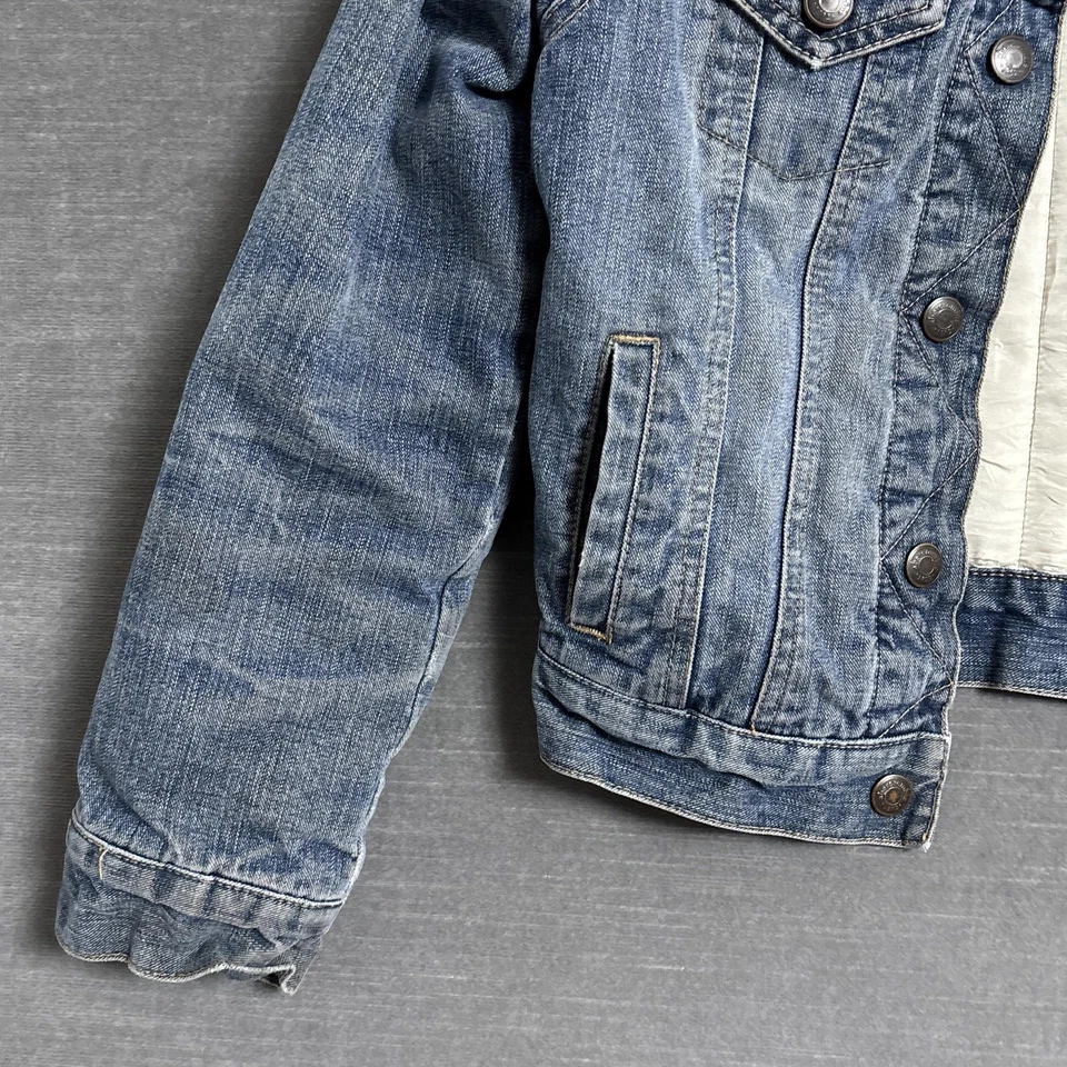 Chaqueta Denim Vintage Abercrombie Juvenil M Azul Denim Sherpa Trucker Años 90 y2k Foto 4 de 4
