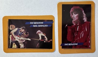 Lot 1985 AGI Rock Star Concert Cards Pat Benatar Neil Geraldo #55 & #8 Set Of 2