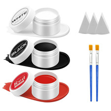 Red Black and White Face Body Paint Set, Highly Pigmented Clown Makeup Kit, Prof