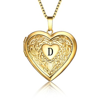 Buchstabe D Medaillon Halskette für Bilder, Geschenk für Nichte Tante, 18K Gold Plat